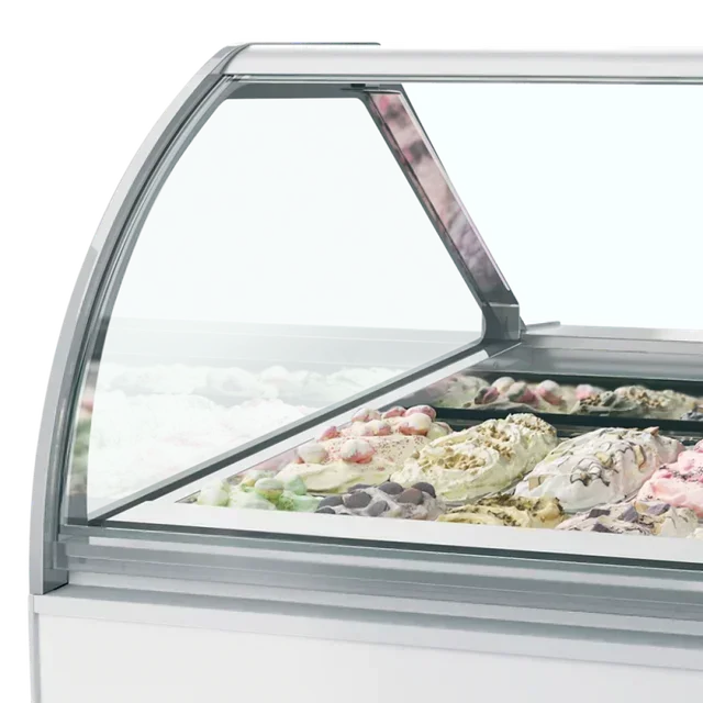 Vitrina Refrigerada Ventilada Fachada Curva - 18 Recipientes GN 1/1 (5L)