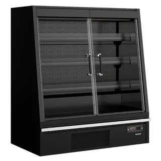 Vetrina Refrigerata Bassa 2 Porte Nero 360 Litri - Supermercato