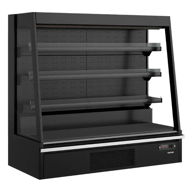 Black Self-Service Supermarket Open Refrigerated Display Case 360L
