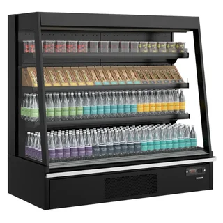 Black Self-Service Supermarket Open Refrigerated Display Case 360L