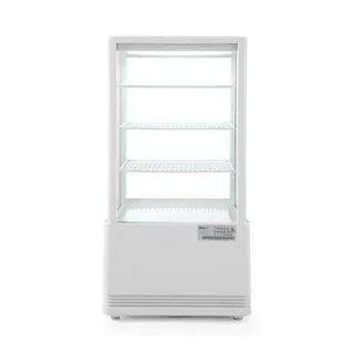 Vitrina Refrigerada Blanca 4 Lados Acristalados - Capacidad 68 Litros