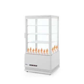 Vitrina Refrigerada Blanca 4 Lados Acristalados - Capacidad 68 Litros