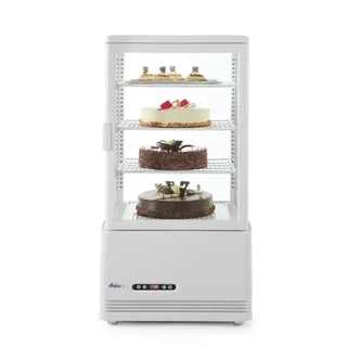 Vitrina Refrigerada Blanca 4 Lados Acristalados - Capacidad 68 Litros