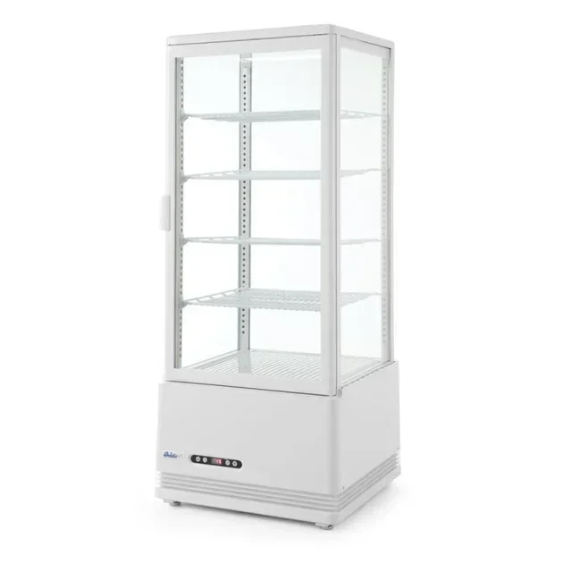 4-Sided Glass Display Fridge White 98L