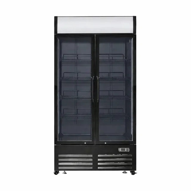 Beverage Refrigerated Display Case - Double Door - 736 Liters with Canopy