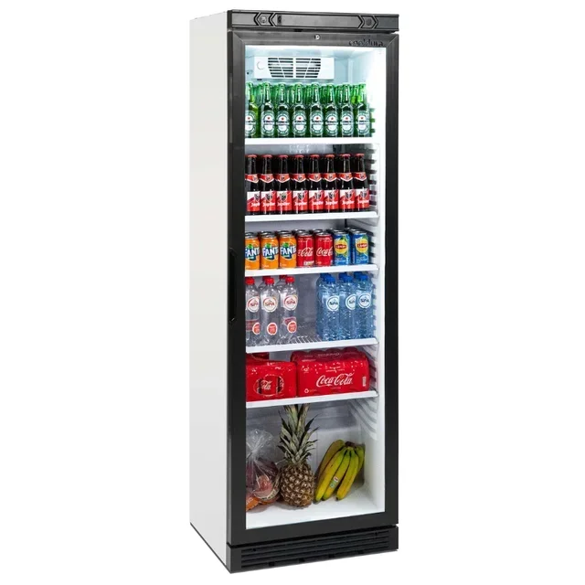 Refrigerated Display Case 380 L with Glass Door and Transport Trolley for Beverages
