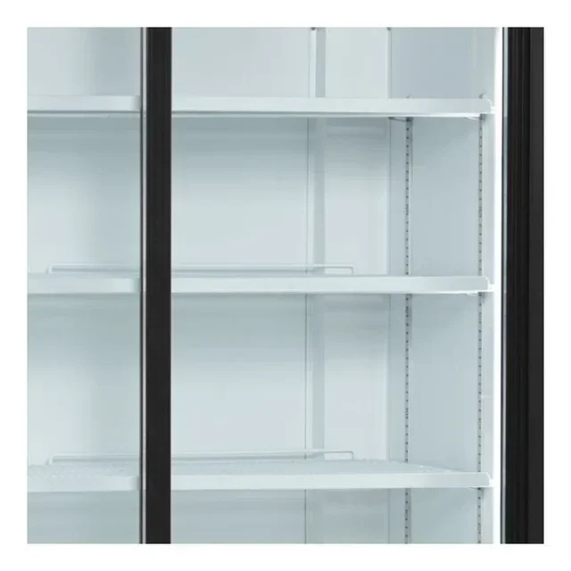 2 Glass Door Refrigerated Display Case with Canopy - 524 Liters Capacity