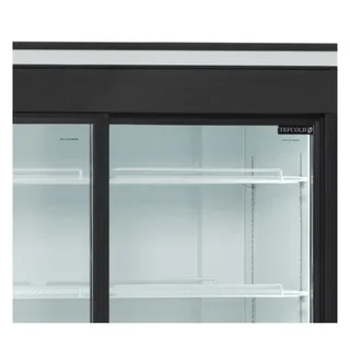 2 Glass Door Refrigerated Display Case with Canopy - 524 Liters Capacity