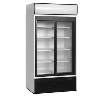 2 Glass Door Refrigerated Display Case with Canopy - 524 Liters Capacity
