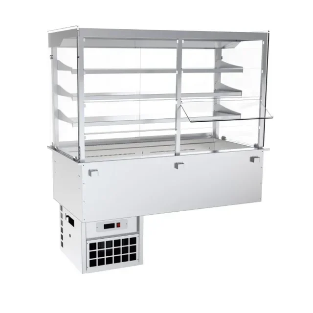 Central Right Refrigerated Display Case 3 GN 1/1 with Double Hinged Door and Ventilated Well - L 1130 x D 730 mm