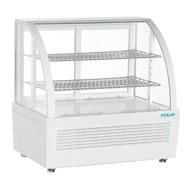 White 100L Countertop Refrigerated Display Case with 2 Shelves