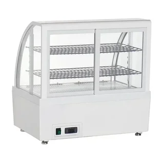White 100L Countertop Refrigerated Display Case with 2 Shelves