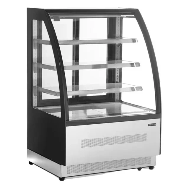 Vitrina Refrigerada de Mostrador Negra 2 Puertas de Cristal - Capacidad 158 Litros