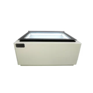 White Countertop Refrigerated Display Case - Static Ventilation - 3 Shelves 5 Liters - Customer Side