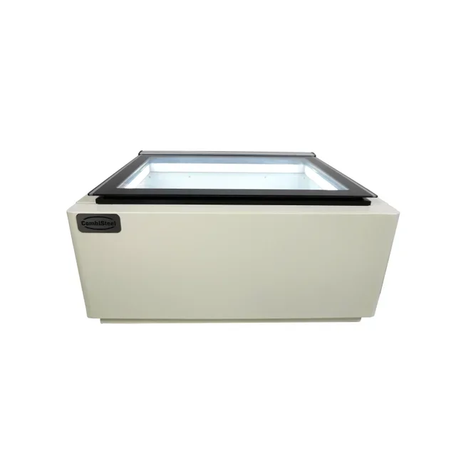 White Countertop Refrigerated Display Case - Static Ventilation - 3 Shelves 5 Liters - Customer Side