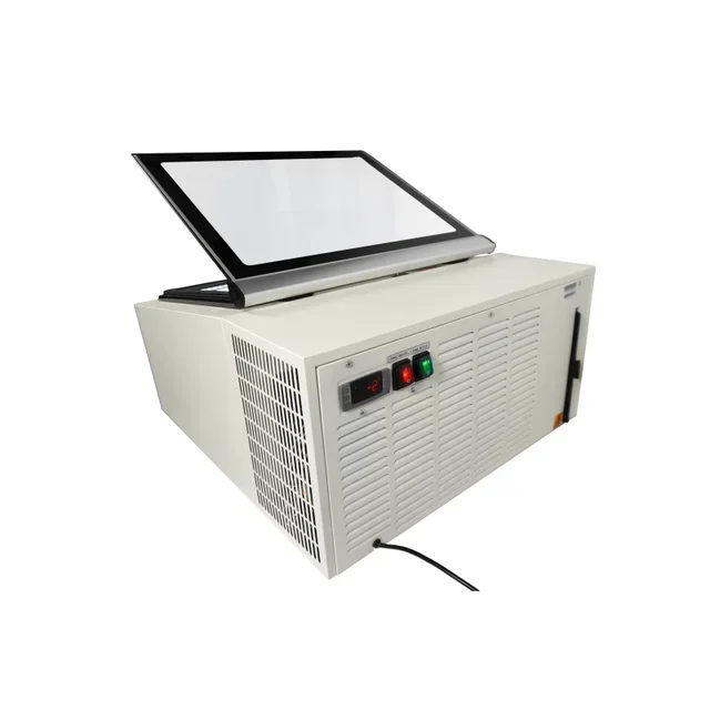 White Countertop Refrigerated Display Case - Static Ventilation - 3 Shelves 5 Liters - Customer Side