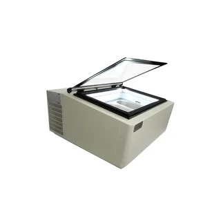 White Countertop Refrigerated Display Case - Static Ventilation - 3 Shelves 5 Liters - Customer Side