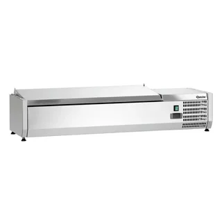 Edelstahl-Kühltheke Saladette - 3 GN 1/3 Behälter und 1 GN 1/2 Behälter