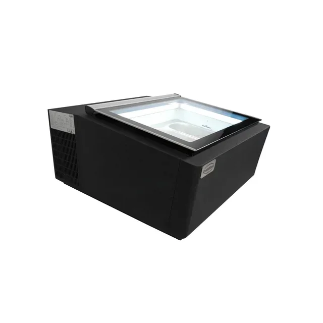 Black Countertop Refrigerated Display Case - 3 Levels x 5 Liters - Static Cooling - Customer Side