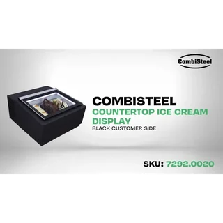 Black Countertop Refrigerated Display Case - 3 Levels x 5 Liters - Static Cooling - Customer Side