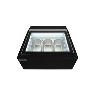 Black Countertop Refrigerated Display Case - 3 Levels x 5 Liters - Static Cooling - Customer Side