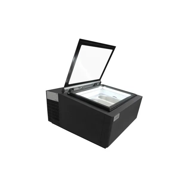 Black Countertop Refrigerated Display Case - 3 Levels x 5 Liters - Static Cooling - Customer Side