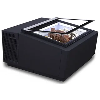 Black Countertop Refrigerated Display Case - 3 Levels x 5 Liters - Static Cooling - Customer Side