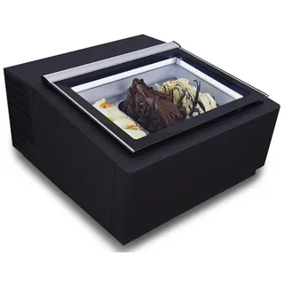 Black Countertop Refrigerated Display Case - 3 Levels x 5 Liters - Static Cooling - Customer Side