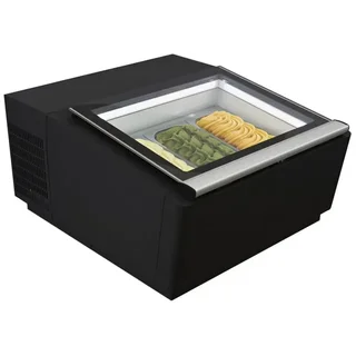 Schwarze Kühlvitrine für die Theke 3x5L - Statische Kühlung