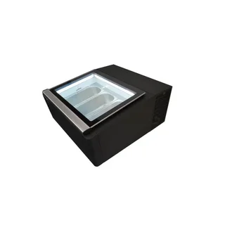 Schwarze Kühlvitrine für die Theke 3x5L - Statische Kühlung