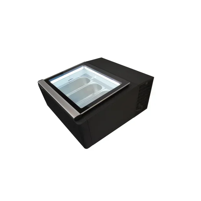 Schwarze Kühlvitrine für die Theke 3x5L - Statische Kühlung