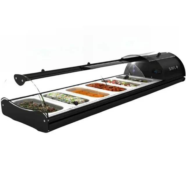 Refrigerated Counter Display - Self-Service Tapas - Length 1438 mm - Gastronorm 1/3 Format