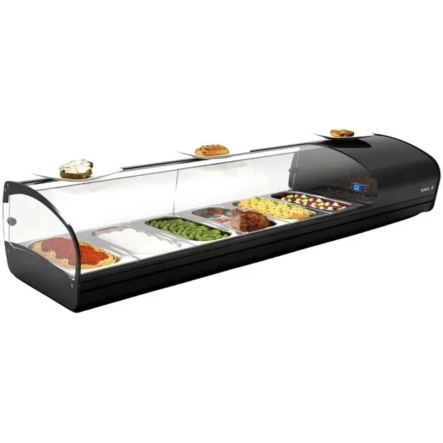 Vitrine Réfrigérée de Comptoir SHARK 1P Tapas - Longueur 1438 mm - Bacs GN 1/3