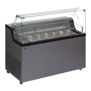 Refrigerated Display Case with Serving Lid - 7 Bins of 5 Liters