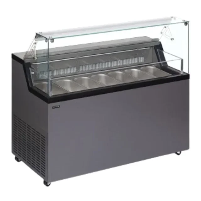 Refrigerated Display Case with Serving Lid - 7 Bins of 5 Liters