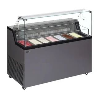 Refrigerated Display Case with Serving Lid - 7 Bins of 5 Liters