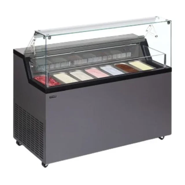 Refrigerated Display Case with Serving Lid - 7 Bins of 5 Liters