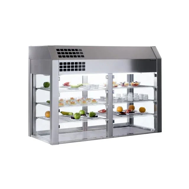 Refrigerated Display Case with Insulated Well and Thermal Curtain 4 GN 1/1 Pans - Width 1550 mm x Depth 660 mm