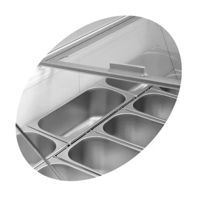 Vitrine Réfrigérée à Glace avec Pare-haleine en Verre - Capacité 342 Litres