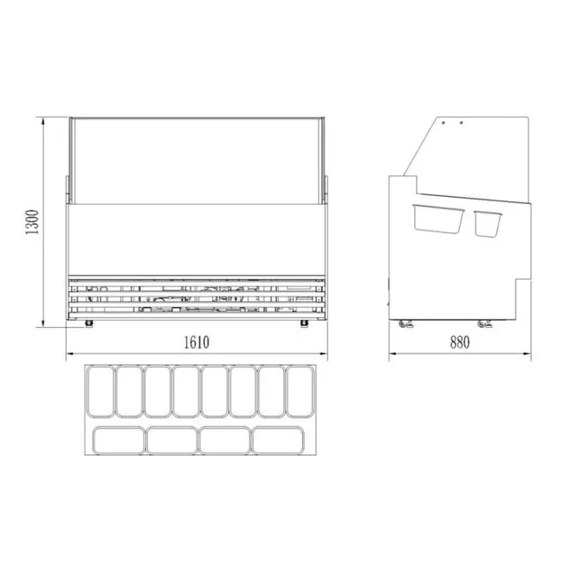 Borneo Eisvitrine 12 Behälter à 5 Liter
