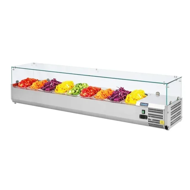 Vitrine Refrigerada Profissional - 9 Cubas Gastronorm GN 1/3
