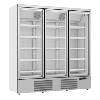Vitrina Refrigeradora Negativa de Acero Inoxidable 3 Puertas de Cristal - 1450 Litros