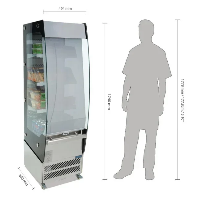 Self-Service Refrigerated Display Case 220 Liters - Stainless Steel