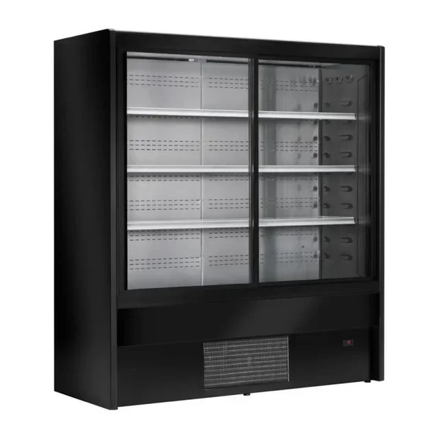 Vitrina Refrigerada Autoservicio Negra Cervinho con Puertas Correderas - 1200 mm