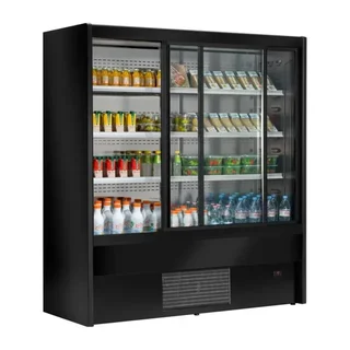 Vitrina Refrigerada Self-Service Cervinho 1000 mm - Puertas Correderas - Acabado Negro