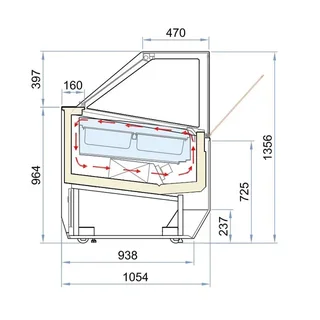 Millennium Refrigerated Display Case 16 Bins 5 Liters