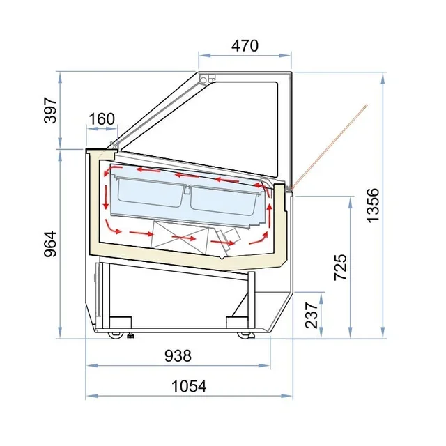 Millennium Refrigerated Display Case 16 Bins 5 Liters