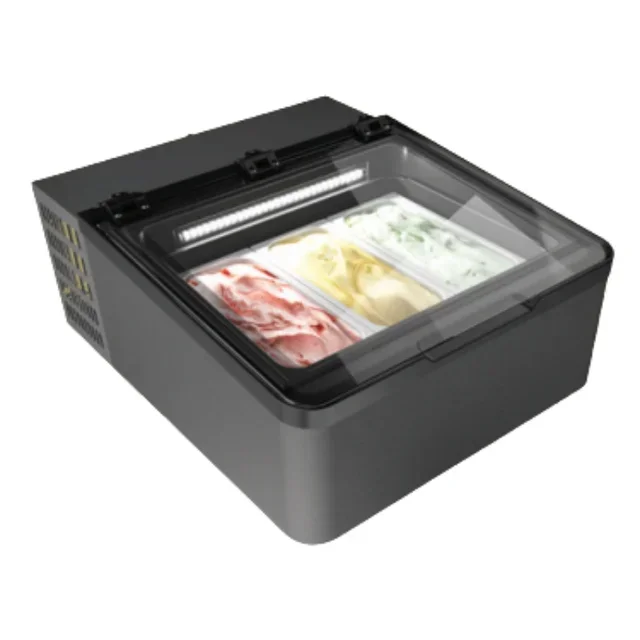 Mini Cream 3V LED Refrigerated Display Case 3x5L - Gray