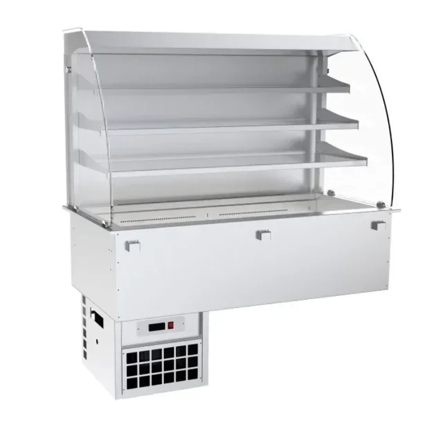 Wall-Mounted Refrigerated Display Case 4 GN 1/1 Pans Ventilated - Width 1460 mm Depth 730 mm