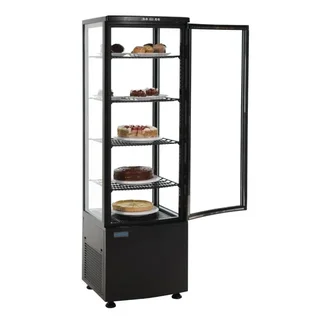 Vitrine Refrigerada Porta Dupla Curva - Capacidade 235 Litros - Acabamento Preto